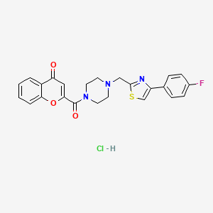 2-(4-((4-(4-fluorophenyl)thiazol-2-yl)methyl)piperazine-1-carbonyl)-4H-chromen-4-one hydrochloride