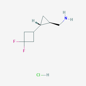 molecular formula C8H14ClF2N B2432538 [(1R,2S)-2-(3,3-二氟环丁基)环丙基]甲胺；盐酸盐 CAS No. 2580103-47-3