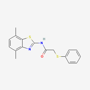 molecular formula C17H16N2OS2 B2432545 N-(4,7-dimethylbenzo[d]thiazol-2-yl)-2-(phenylthio)acetamide CAS No. 895488-84-3