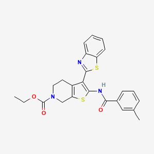 ethyl 3-(benzo[d]thiazol-2-yl)-2-(3-methylbenzamido)-4,5-dihydrothieno[2,3-c]pyridine-6(7H)-carboxylate