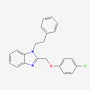 molecular formula C22H19ClN2O B2432550 2-((4-chlorophenoxy)methyl)-1-phenethyl-1H-benzo[d]imidazole CAS No. 537009-42-0