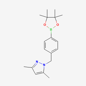 3,5-Dimethyl-1-[[4-(4,4,5,5-tetramethyl-1,3,2-dioxaborolan-2-yl)phenyl]methyl]pyrazole