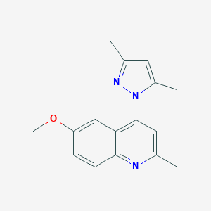 molecular formula C16H17N3O B243256 4-(3,5-dimethyl-1H-pyrazol-1-yl)-6-methoxy-2-methylquinoline 