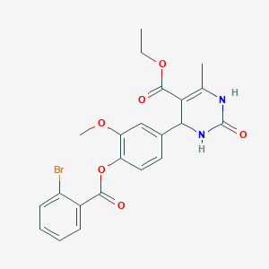 molecular formula C22H21BrN2O6 B243257 Ethyl 6-(4-{[(2-bromophenyl)carbonyl]oxy}-3-methoxyphenyl)-2-hydroxy-4-methyl-1,6-dihydropyrimidine-5-carboxylate 