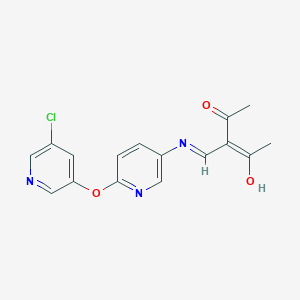 molecular formula C16H14ClN3O3 B2432581 3-[[[6-(5-Chloropyridin-3-yl)oxypyridin-3-yl]amino]methylidene]pentane-2,4-dione CAS No. 210411-40-8
