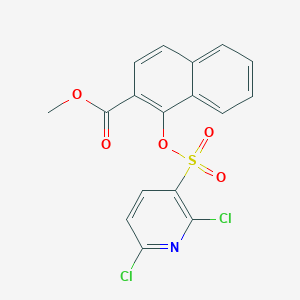molecular formula C17H11Cl2NO5S B2432586 Methyl 1-{[(2,6-dichloropyridin-3-yl)sulfonyl]oxy}naphthalene-2-carboxylate CAS No. 1259117-77-5