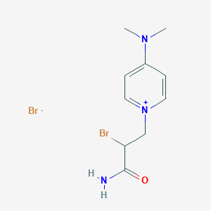 molecular formula C10H15Br2N3O B2432596 1-(2-Bromo-2-carbamoylethyl)-4-(dimethylamino)pyridin-1-ium bromide CAS No. 93664-47-2