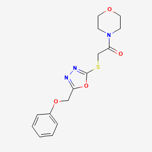 molecular formula C15H17N3O4S B2432597 4-({[5-(Phenoxymethyl)-1,3,4-oxadiazol-2-yl]thio}acetyl)morpholine CAS No. 851129-60-7