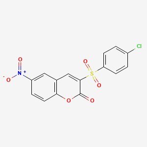 3-[(4-chlorophenyl)sulfonyl]-6-nitro-2H-chromen-2-one