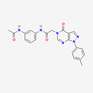molecular formula C22H20N6O3 B2432602 N-(3-acetamidophenyl)-2-(4-oxo-1-(p-tolyl)-1H-pyrazolo[3,4-d]pyrimidin-5(4H)-yl)acetamide CAS No. 863446-76-8