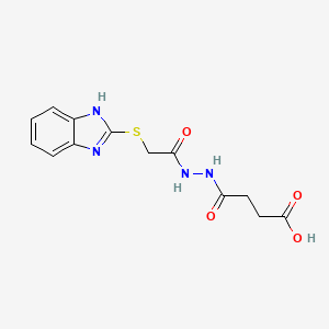 molecular formula C13H14N4O4S B2432610 4-[2-(1H-1,3-benzodiazol-2-ylsulfanyl)acetohydrazido]-4-oxobutanoic acid CAS No. 328106-45-2