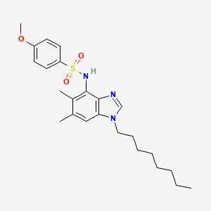 molecular formula C24H33N3O3S B2432613 N-(5,6-dimethyl-1-octyl-1H-1,3-benzimidazol-4-yl)-4-methoxybenzenesulfonamide CAS No. 338955-39-8