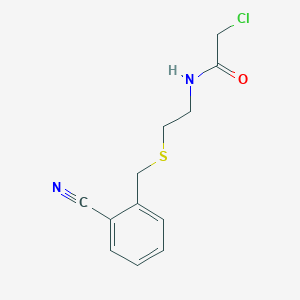 2-chloro-N-[2-[(2-cyanophenyl)methylsulfanyl]ethyl]acetamide