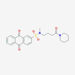 N-methyl-9,10-dioxo-N-(4-oxo-4-(piperidin-1-yl)butyl)-9,10-dihydroanthracene-2-sulfonamide