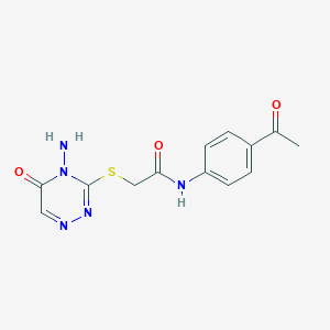 molecular formula C13H13N5O3S B2432627 N-(4-acetylphenyl)-2-[(4-amino-5-oxo-1,2,4-triazin-3-yl)sulfanyl]acetamide CAS No. 869068-49-5