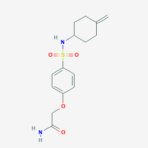 molecular formula C15H20N2O4S B2432628 2-{4-[(4-甲叉亚甲基环己基)磺酰胺基]苯氧基}乙酰胺 CAS No. 2097896-22-3