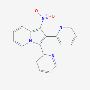 molecular formula C18H12N4O2 B243263 1-Nitro-2,3-di(pyridin-2-yl)indolizine 