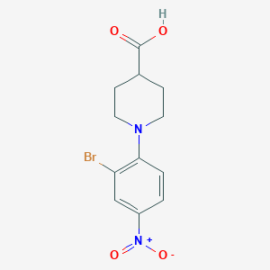 molecular formula C12H13BrN2O4 B2432631 1-(2-Bromo-4-nitrophenyl)-4-piperidinecarboxylic acid CAS No. 477856-91-0