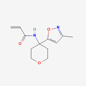 molecular formula C12H16N2O3 B2432633 N-[4-(3-methyl-1,2-oxazol-5-yl)oxan-4-yl]prop-2-enamide CAS No. 2094909-84-7