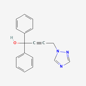 molecular formula C18H15N3O B2432639 1,1-Diphenyl-4-(1,2,4-triazol-1-yl)but-2-yn-1-ol CAS No. 209970-11-6