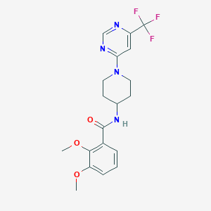 molecular formula C19H21F3N4O3 B2432644 2,3-dimethoxy-N-{1-[6-(trifluoromethyl)pyrimidin-4-yl]piperidin-4-yl}benzamide CAS No. 1775492-41-5