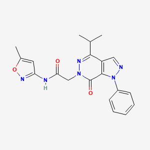 molecular formula C20H20N6O3 B2432660 2-(4-异丙基-7-氧代-1-苯基-1H-吡唑并[3,4-d]哒嗪-6(7H)-基)-N-(5-甲基异恶唑-3-基)乙酰胺 CAS No. 955839-93-7