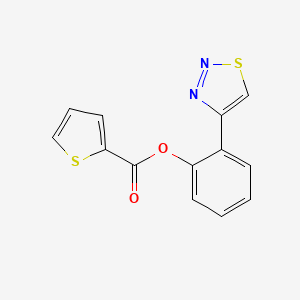 molecular formula C13H8N2O2S2 B2432665 2-(1,2,3-Thiadiazol-4-yl)phenyl 2-thiophenecarboxylate CAS No. 303148-74-5