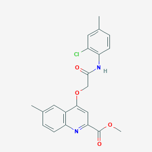molecular formula C21H19ClN2O4 B2432667 Methyl 4-[2-(2-chloro-4-methylanilino)-2-oxoethoxy]-6-methylquinoline-2-carboxylate CAS No. 1358256-25-3