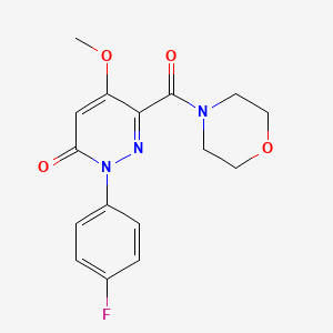 molecular formula C16H16FN3O4 B2432671 2-(4-Fluorophenyl)-5-methoxy-6-(morpholine-4-carbonyl)pyridazin-3-one CAS No. 941879-65-8