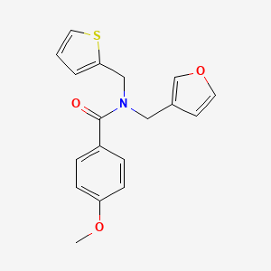 molecular formula C18H17NO3S B2432687 N-(furan-3-ylmethyl)-4-methoxy-N-(thiophen-2-ylmethyl)benzamide CAS No. 1421455-79-9