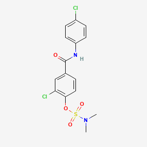 molecular formula C15H14Cl2N2O4S B2432691 2-chloro-4-[(4-chloroanilino)carbonyl]phenyl-N,N-dimethylsulfamate CAS No. 338405-95-1