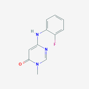 molecular formula C11H10FN3O B2432704 6-((2-fluorophenyl)amino)-3-methylpyrimidin-4(3H)-one CAS No. 2310224-73-6