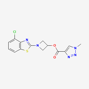 molecular formula C14H12ClN5O2S B2432709 1-(4-氯苯并[d]噻唑-2-基)氮杂环丁-3-基 1-甲基-1H-1,2,3-三唑-4-羧酸酯 CAS No. 1396844-34-0