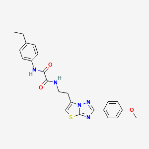 molecular formula C23H23N5O3S B2432719 N1-(4-ethylphenyl)-N2-(2-(2-(4-methoxyphenyl)thiazolo[3,2-b][1,2,4]triazol-6-yl)ethyl)oxalamide CAS No. 894032-23-6