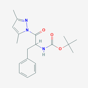 molecular formula C19H25N3O3 B243272 tert-butyl 1-benzyl-2-(3,5-dimethyl-1H-pyrazol-1-yl)-2-oxoethylcarbamate 