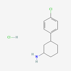 molecular formula C12H17Cl2N B2432727 3-(4-Chlorophenyl)cyclohexan-1-amine hydrochloride CAS No. 1909337-47-8