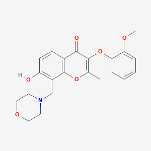 molecular formula C22H23NO6 B2432728 7-Hydroxy-3-(2-methoxyphenoxy)-2-methyl-8-(morpholin-4-ylmethyl)chromen-4-one CAS No. 844858-92-0