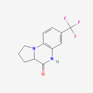 molecular formula C12H11F3N2O B2432748 7-(trifluoromethyl)-1,2,3,3a-tetrahydropyrrolo[1,2-a]quinoxalin-4(5H)-one CAS No. 1009166-71-5