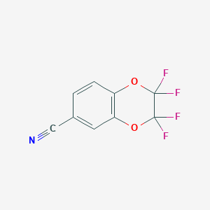 molecular formula C9H3F4NO2 B2432756 2,2,3,3-四氟-1,4-苯并二噁烷-6-腈 CAS No. 215732-94-8