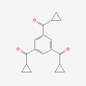 molecular formula C18H18O3 B2432766 [3,5-Bis(cyclopropylcarbonyl)phenyl](cyclopropyl)methanone CAS No. 858493-59-1