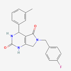 molecular formula C20H18FN3O2 B2432767 6-(4-fluorobenzyl)-4-(m-tolyl)-3,4,6,7-tetrahydro-1H-pyrrolo[3,4-d]pyrimidine-2,5-dione CAS No. 946270-56-0