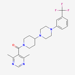 molecular formula C23H28F3N5O B2432768 (4,6-二甲基嘧啶-5-基)(4-(4-(3-(三氟甲基)苯基)哌嗪-1-基)哌啶-1-基)甲苯酮 CAS No. 2034336-65-5