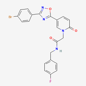 molecular formula C22H16BrFN4O3 B2432773 2-(5-(3-(4-bromophenyl)-1,2,4-oxadiazol-5-yl)-2-oxopyridin-1(2H)-yl)-N-(4-fluorobenzyl)acetamide CAS No. 1326807-88-8