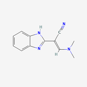 molecular formula C12H12N4 B2432782 (E)-2-(1H-苯并咪唑-2-基)-3-(二甲氨基)丙-2-烯腈 CAS No. 1164456-97-6