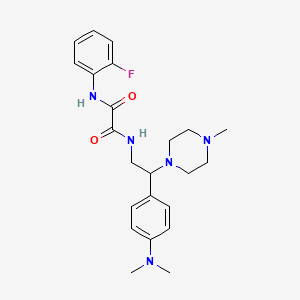 molecular formula C23H30FN5O2 B2432797 N1-(2-(4-(dimethylamino)phenyl)-2-(4-methylpiperazin-1-yl)ethyl)-N2-(2-fluorophenyl)oxalamide CAS No. 941958-81-2