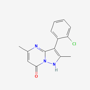 molecular formula C14H12ClN3O B2432799 3-(2-Chlorophenyl)-2,5-dimethylpyrazolo[1,5-a]pyrimidin-7-ol CAS No. 214416-32-7
