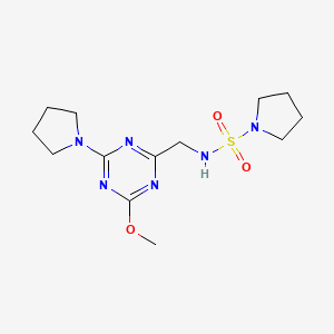 N-((4-methoxy-6-(pyrrolidin-1-yl)-1,3,5-triazin-2-yl)methyl)pyrrolidine-1-sulfonamide