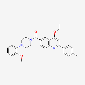 molecular formula C30H31N3O3 B2432809 (4-Ethoxy-2-(p-tolyl)quinolin-6-yl)(4-(2-methoxyphenyl)piperazin-1-yl)methanone CAS No. 1114887-21-6