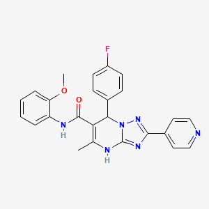 molecular formula C25H21FN6O2 B2432810 7-(4-氟苯基)-N-(2-甲氧基苯基)-5-甲基-2-(吡啶-4-基)-4,7-二氢-[1,2,4]三唑并[1,5-a]嘧啶-6-甲酰胺 CAS No. 539837-71-3