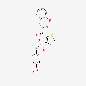 molecular formula C21H21FN2O4S2 B2432827 3-[(4-乙氧苯基)(甲基)磺酰氨基]-N-(2-氟苄基)噻吩-2-甲酰胺 CAS No. 1251595-14-8
